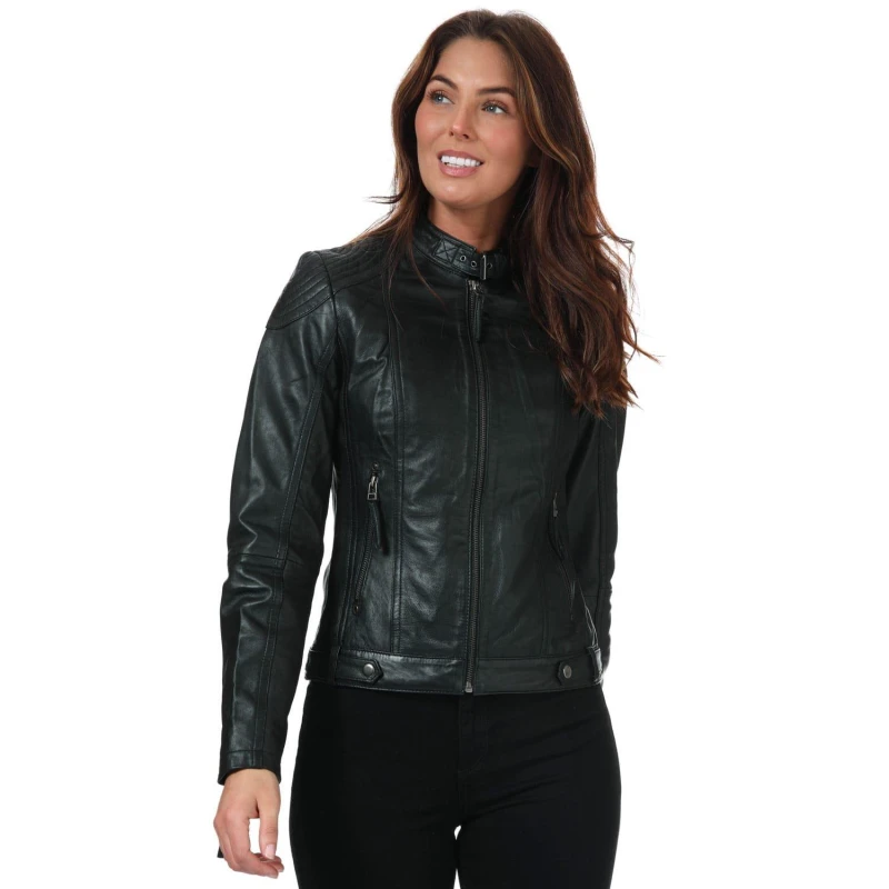 Image of Elle Annette Leather Jacket - Black 8