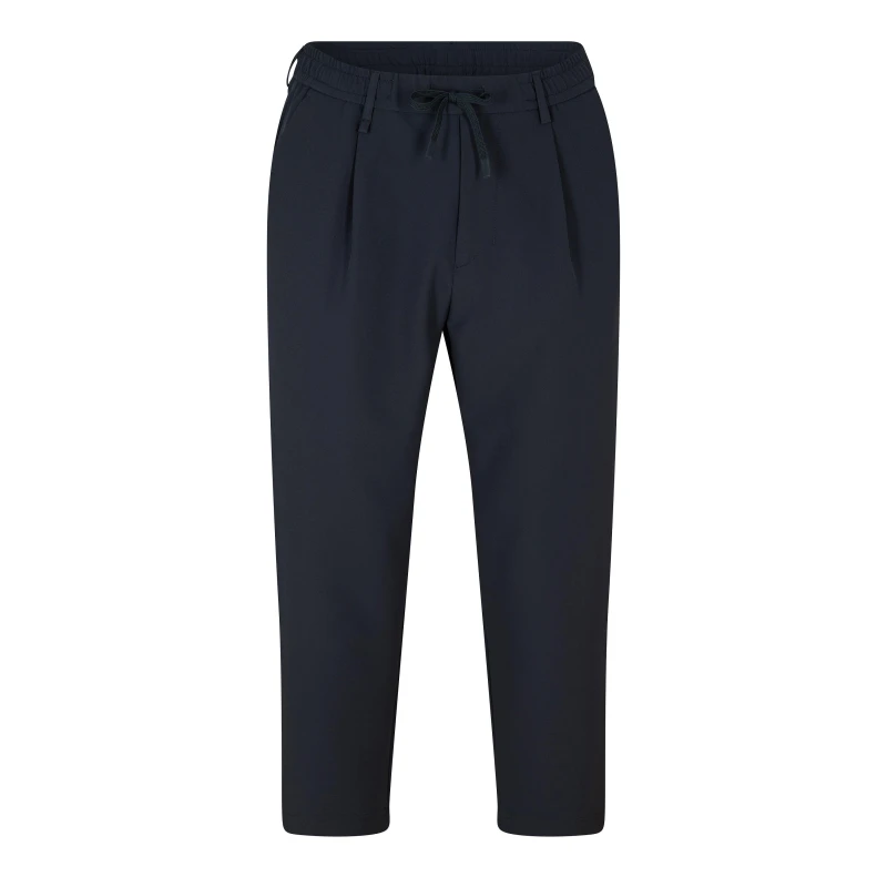 Image of Boss Mens T Convert-Pleat Straight Leg Trousers Dark Blue male 34