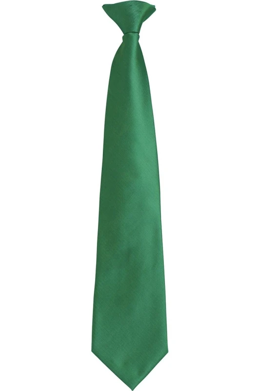Image of Premier Premier Colours Fashion Plain Clip-On Tie in Emerald Emerald One Size Unisex 5063470683451