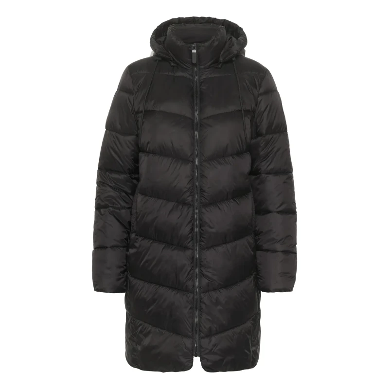 Image of Kaffe Womens KAFFE Susanne Long Puffer Noir Female 40