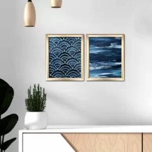Image of 2ACT-006 Multicolor Decorative Framed MDF Painting (2 Pieces)