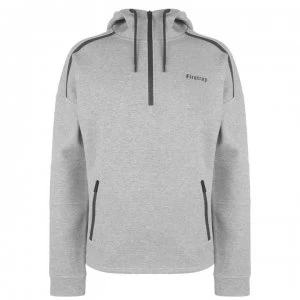 Image of Firetrap Biker Over The Head Hoodie - Grey Marl