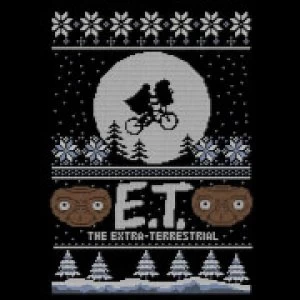 Image of E.T. the Extra-Terrestrial Christmas Womens Sweatshirt - Black - S