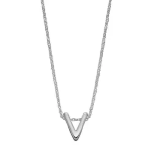 Image of Sterling Silver Alphabet Letter V Necklace