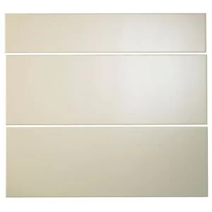 Image of Cooke Lewis Raffello High Gloss Cream Pan drawer front W800mm Set of 3