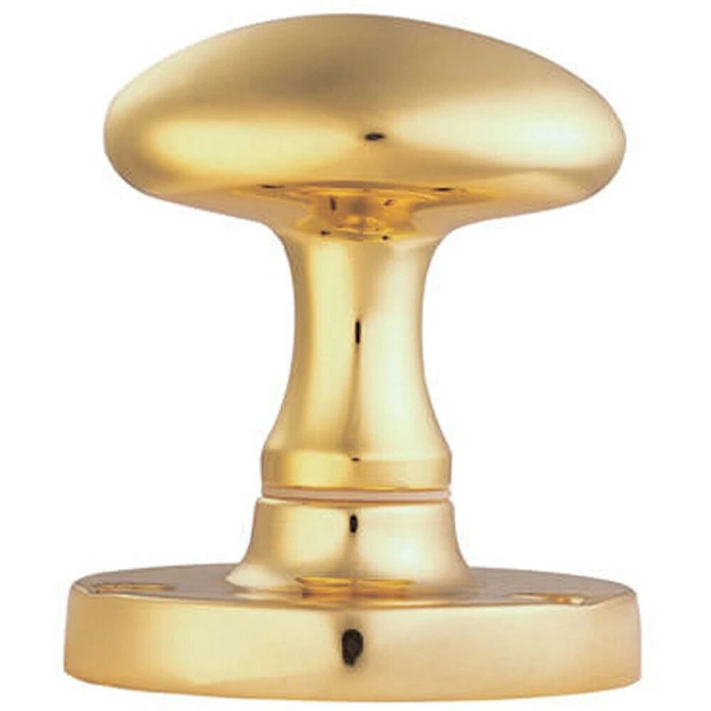 Image of Loops PAIR Large Oval Mortice Door Knob 61mm Diameter Polished Brass Door Handle Metallics unisex