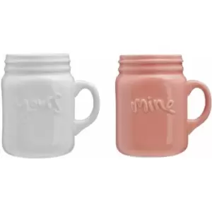 Image of Premier Housewares Pretty Things Mine & Yours Mugs - Set of 2