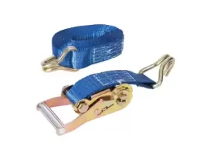 Image of Silverline 785253 Ratchet Tie Down Strap J-Hook 6m x 38mm Rated 750kg Capacity 1950kg