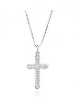 Image of Rachel Jackson London Sterling Silver Floral Cross Charm Pendant Necklace