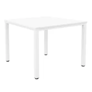 Image of Fraction Infinity Square White Meeting Table With White Legs - 140 X 140