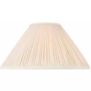 Image of 14' Luxury Round Tapered Lamp Shade Beige Gathered Organza Fabric Modern Elegant