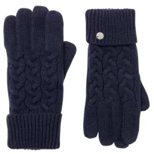 Image of Joules Womens Elena Cable Gloves French Navy