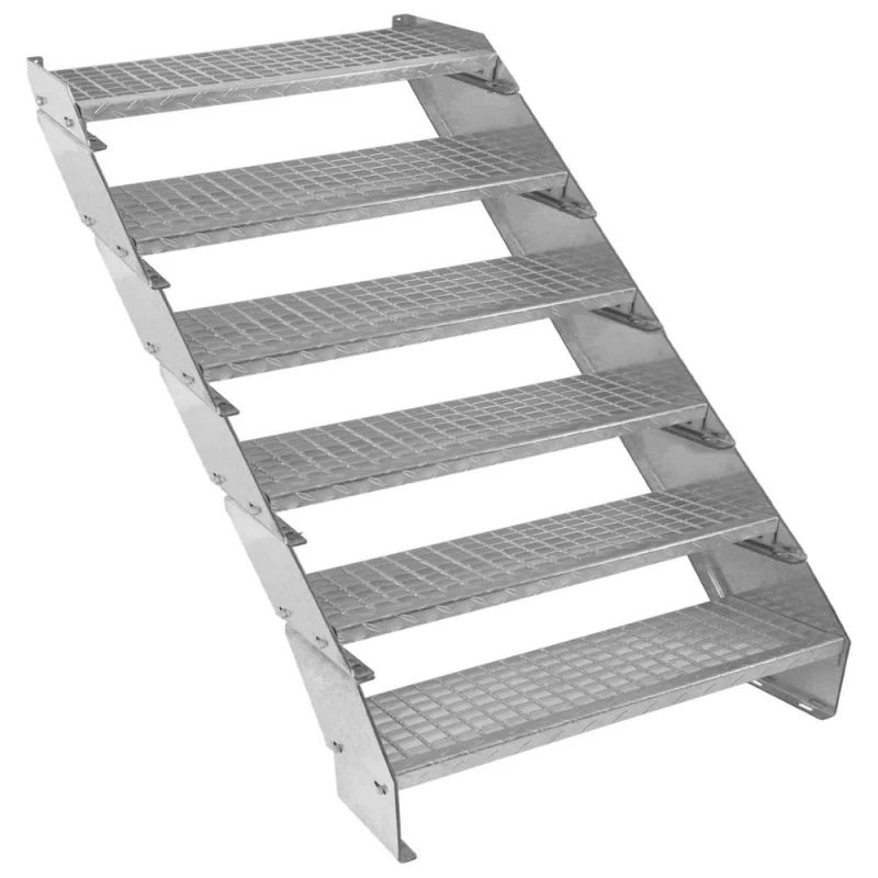 Image of Monster Shop Adjustable 6 Section Galvanised Staircase - 900Mm Wide, Silver 212754