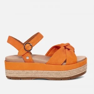 Image of UGG Womens Trisha Suede Flatform Sandals - California Poppy - UK 7