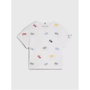 Image of Tommy Hilfiger Allover Critter Top S/S - White