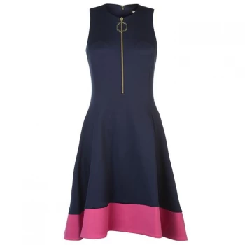 Image of DKNY Slim Line Fit and Flare Dress Ladies - Midnight