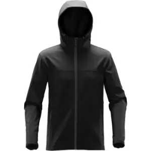 Image of Stormtech Mens Orbiter Softshell Hoodie (M) (Black/Dolphin)