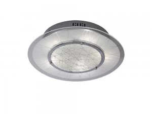 Image of Flush Ceiling Round 5 Light Polished Chrome, Glass, Crystal