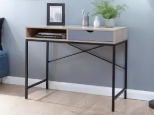 Image of GFW Telford Light Oak and Grey 1 Drawer Computer Desk