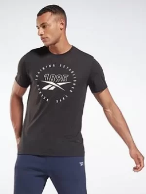 Image of Reebok Graphic Series Speedwick Tee, Black/White, Size S, Men