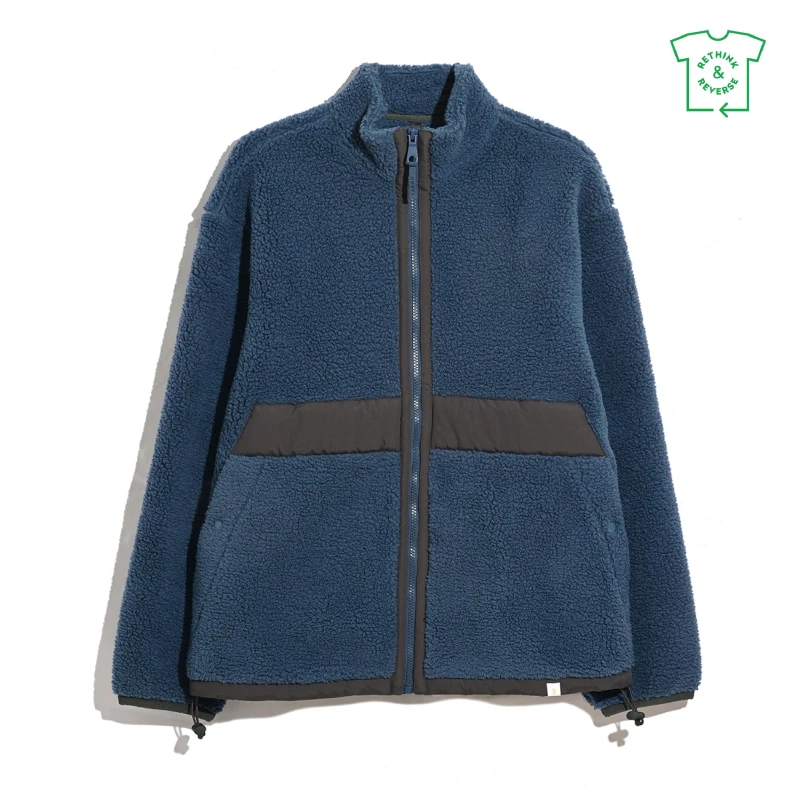 Image of Farah Mens Elias Full-Zip Fleece Fabric Deep Blue male X Small