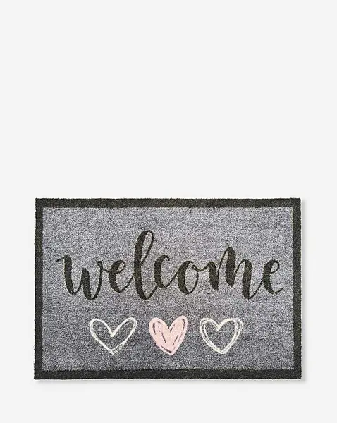 Image of My Mat Welcome Hearts Doormat Grey 50X75 YK14501