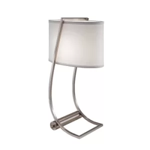 Image of Lex 1 Light Table Lamp Brushed Steel, E27