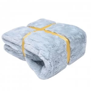 Image of Hotel Collection Faux-Fur Throw - Frost