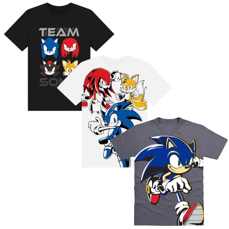 Image of Dessins Animes Team Sonic boys's Children's T shirt in Black