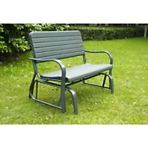 Image of Outsunny Metal 2-Seater Outdoor Garden Rocker Bench Green