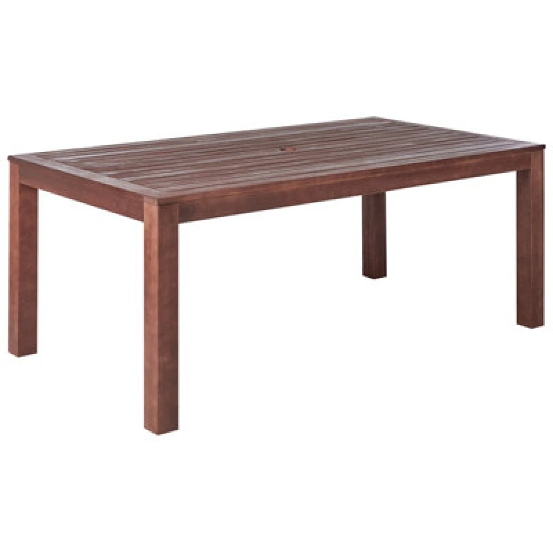 Image of Beliani Garden Dining Table Tuscania 180 Cm 100 Cm Eucalyptus Wood Dark Brown
