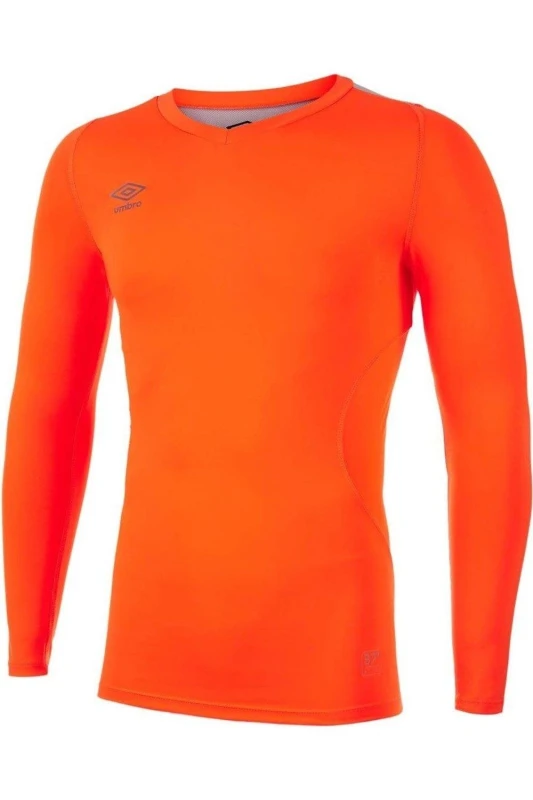 Image of Umbro Umbro Men Elite V Neck Base Layer Top in Orange Size: Small Orange S Male 5063107907707