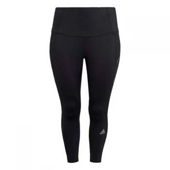 Image of adidas How We Do Long Leggings (Plus Size) female - Black / Reflective Silver