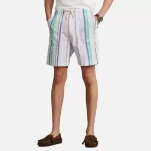 Image of Polo Ralph Lauren Mens Seersucker Relaxed Fit Shorts - Pink/Blue Multi - M