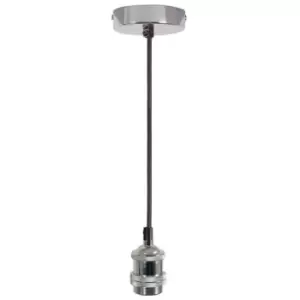 Image of Vintage Pendant Cord Set ES-E27 Chrome es Screw E27 - Lyyt