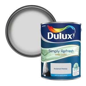 Image of Dulux Simply Refresh One Coat Polished Pebble Matt Emulsion Paint 5L