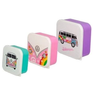 Image of Set of 3 Lunch Boxes - Summer Love Volkswagen VW T1 Camper Bus M/L/XL