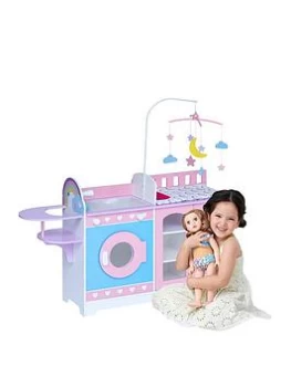 Image of Teamson Kids Olivia'S Little World - Olivia'S Classic 6 In 1 Baby Doll Changing Station With Storage - Pink / Purple