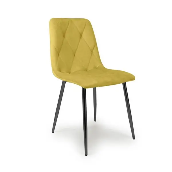 Image of Shankar Vernon Brushed Velvet Mustard Dining Chairs - Yellow 564384