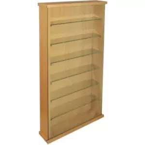 Image of COLLECTORS - Wall Display Cabinet With Six Glass Shelves - Oak - Oak