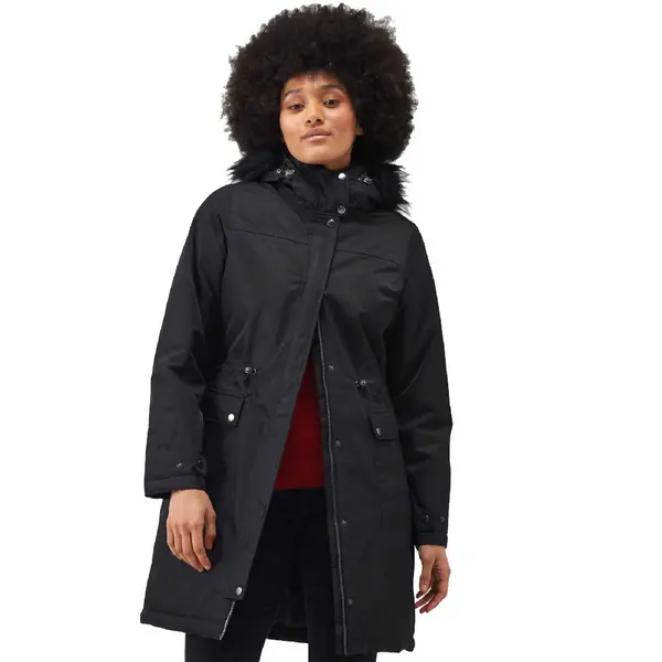 Image of Regatta Womens Lellani Waterproof Insulated Parka Coat 12 - Bust 36' (92cm) Black RWP374-800-12