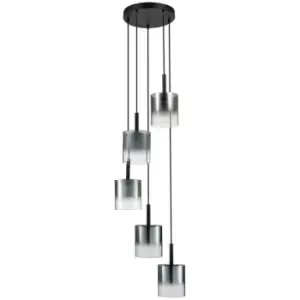 Image of Spring Contemporary LED Cluster Pendant Ceiling 4 Light Black, Glass 3000K