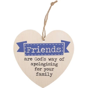 Image of Friends Are God's Way Hanging Heart Sign