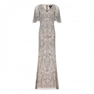 Image of Adrianna Papell Beaded Mermaid Dress - PLATINUM