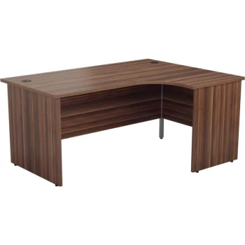 Image of One 1800MM LH Panel End Crescent Desk - Dark Walnut