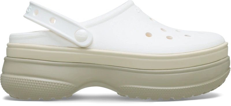 Image of Crocs Unisex Classic Stacked Clogs Chalk W9/M8