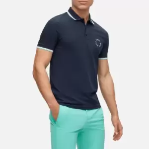 Image of BOSS Green Paule 2 Logo Cotton-Blend Polo Shirt - S