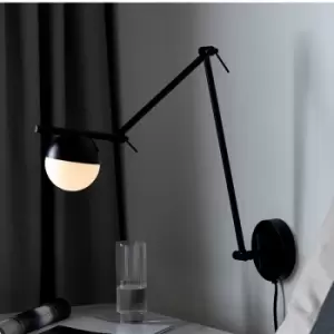Image of Nordlux Contina Wall Light with Plug - Black