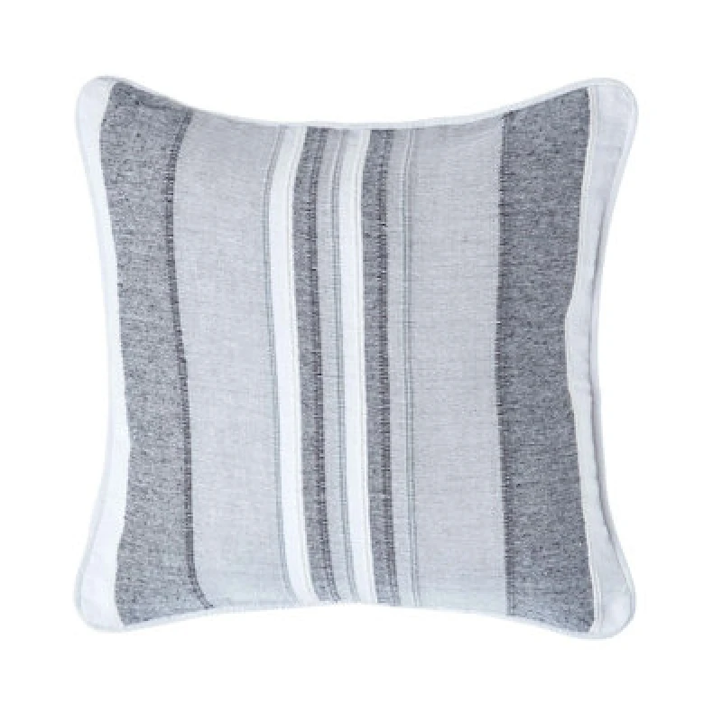 Image of Homescapes Cotton Striped Monochrome Cushion Cover Morocco , 60 X 60 Cm