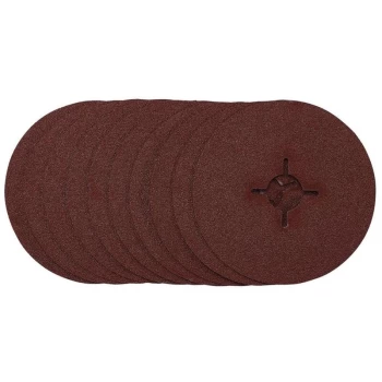 Image of 68493 Fibre Sanding Discs, 115mm, 60 Grit, (10 Pack) - Draper